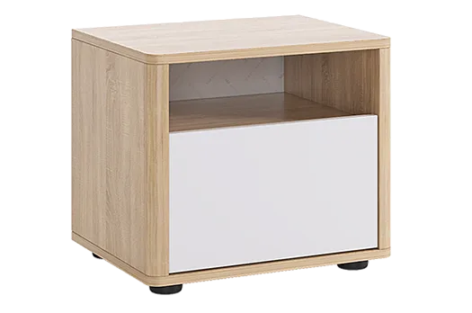 Зара Тумба прикроватная (дуб сонома/белый)