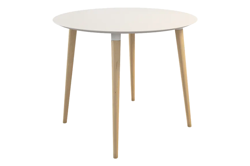 Стол обеденный Сканди 2 (белый/светлый лак)
