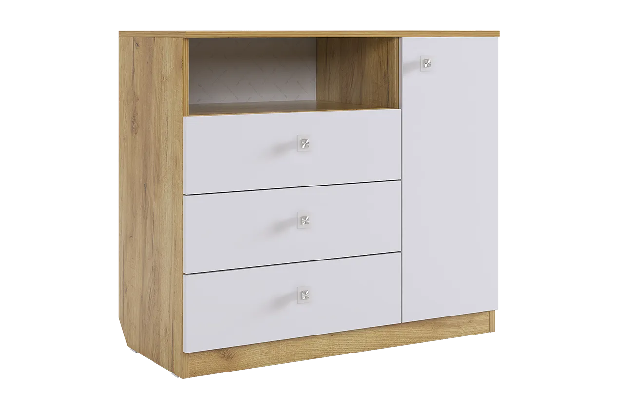 Форсаж Комод (дуб крафт золотой/белый)