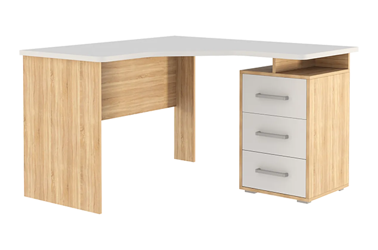 Лайт-2 Стол компьютерный 1200 угловой (дуб сонома/белый)