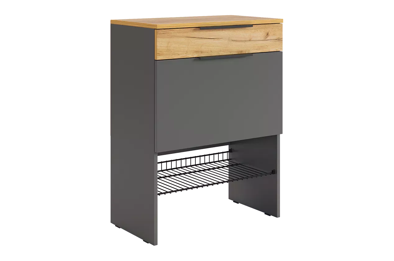 Обувница Баско (графит/дуб крафт золотой)