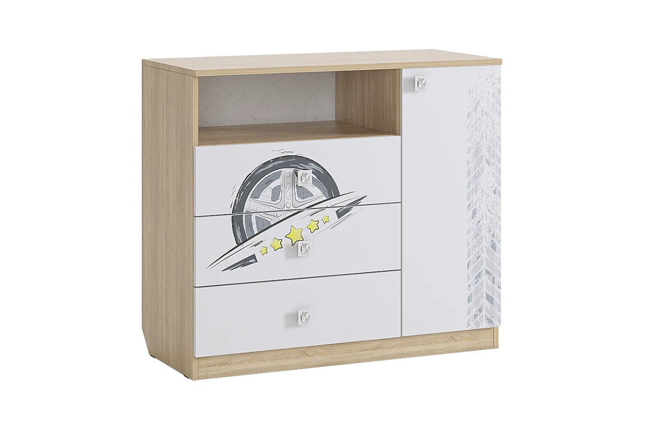 Форсаж Комод (дуб сонома/белый)