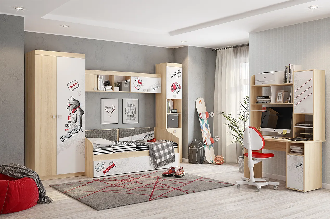 Набор детской мебели Энерджи К1 (дуб сонома/белый)